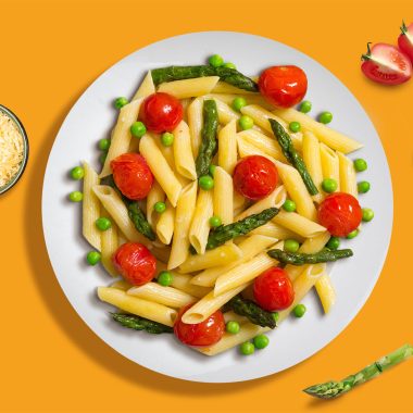Penne Asparagi Piselli e Pomodorini